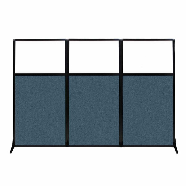 Versare Work Station Screen 99" x 70" Caribbean Fabric With Clear Window 1812431 - main